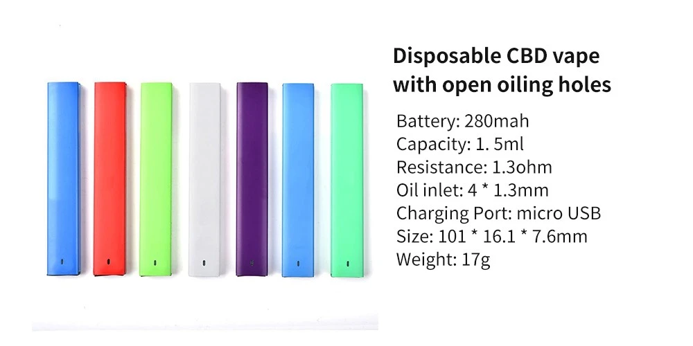 Disposable CBD vape with open oiling holes Disposable CBD vape with open oiling holes